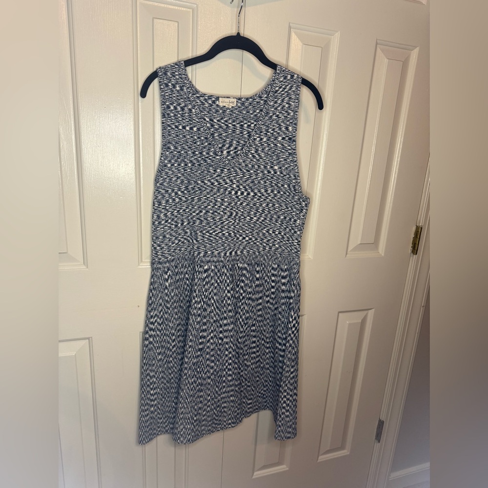MAISON JULES SLEEVELESS BLACK & WHITE SWEATER KNIT DRESS V NECK SIZE XL XLARGE